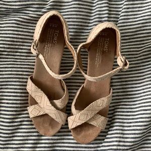 Toms Platform Wedges Sandals, 8.5